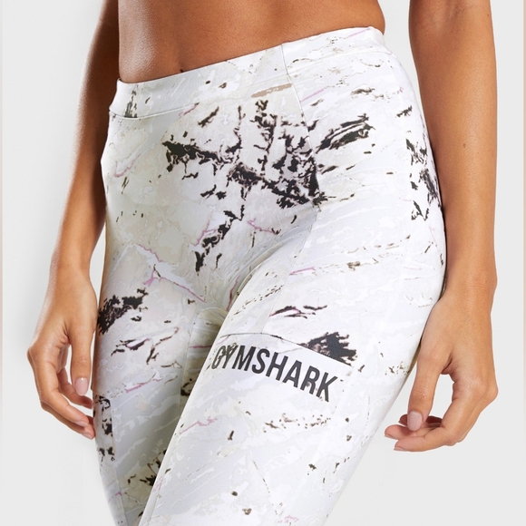 Gym Shark Ori Leggings - Marble Print Sz: XL - Picture 5 of 16